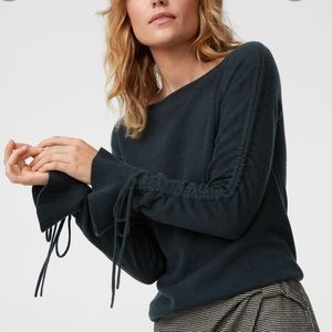 Club Monaco Ambyrena Cashmere Flounce-Cuff Top, S